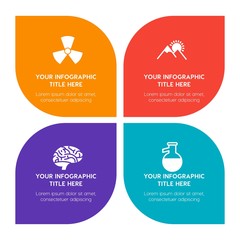Flat health, science, nature infographic timeline template with floral shape for presentations, advertising, annual reports