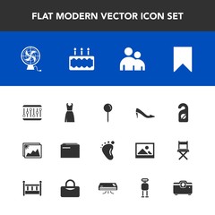 Modern, simple vector icon set with bookmark, image, sign, female, document, small, file, technology, fan, person, child, foot, paper, people, business, robot, picture, cyborg, concept, fashion icons