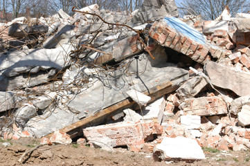 Bauschutt von einem Hausabbruch