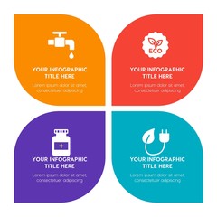 Flat health, science, nature infographic timeline template with floral shape for presentations, advertising, annual reports