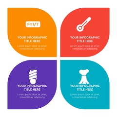 Flat health, science, nature infographic timeline template with floral shape for presentations, advertising, annual reports