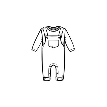 Baby shirt and pants hand drawn outline doodle icon