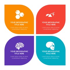 Flat health, science, nature infographic timeline template with floral shape for presentations, advertising, annual reports