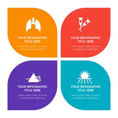 Flat health, science, nature infographic timeline template with floral shape for presentations, advertising, annual reports