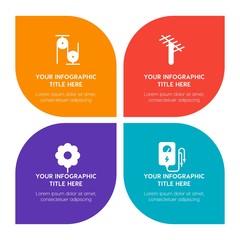 Flat health, science, nature infographic timeline template with floral shape for presentations, advertising, annual reports