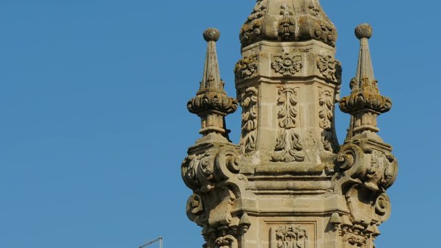 Detail of the 18th century column in Piazza Salandra in Nard&ograve;, in the south of Italy.
