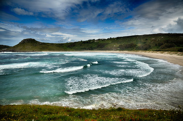 Spanish destination, Galicia, north-west region, wild Soesto beach