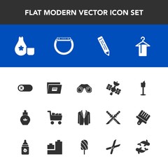 Modern, simple vector icon set with holder, seafood, energy, file, bottle, commerce, clothing, deactivate, sake, japanese, switch, cart, watch, japan, equipment, beauty, fashion, gardening, pen icons