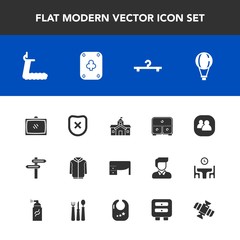 Modern, simple vector icon set with extreme, security, entertainment, fashion, social, government, gym, direction, sky, jump, jacket, table, sport, work, parachute, business, space, parachuting icons
