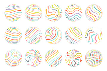 Abstract waves flowing spheres art design template vector illustration