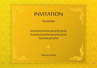 Luxury golden vintage invitation card template vector illustration