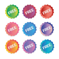 A set of labels, banners free