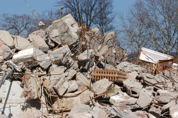 Bauschutt von einem Hausabbruch
