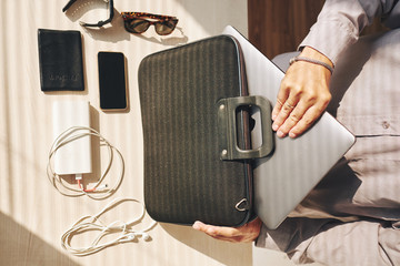 Businessman with laptop