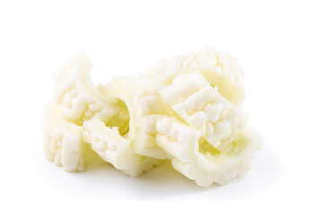 White bitter melon and slice isolated on a white background