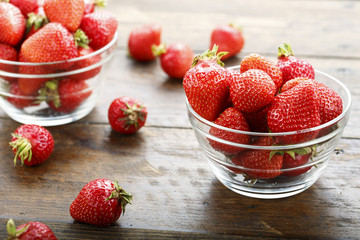 strawberry in a glass plate