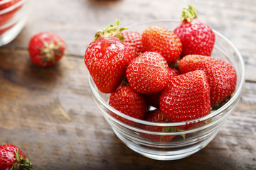 strawberry in a glass plate