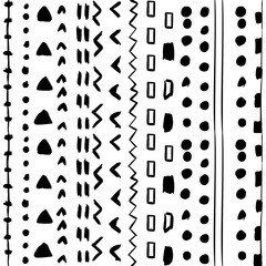 geometric paint painting pattern by hand on a white background. Traditional shapes in a new interpretation/ Vector illustration