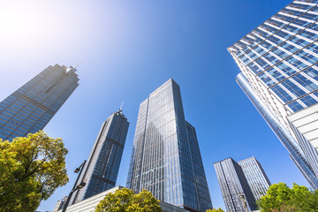 up view of modern office building