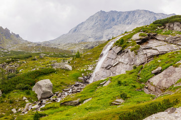 Mountain and glacier landscape in Tirol. Austria, region of Hintertux.