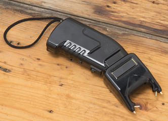 Electroshock black for defense against attack on a different background