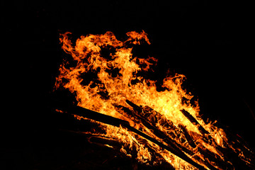 Flames on a black background