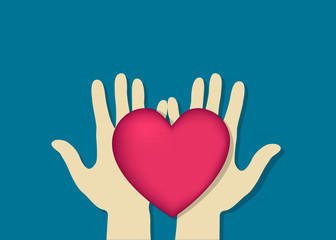 Heart on palms for you