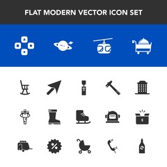 Modern, simple vector icon set with spanner, office, drink, hammer, city, equipment, technology, winter, leather, cold, tool, water, chair, skating, transportation, space, planet, sky, sign, web icons