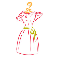 Pink woman dress on a hanger