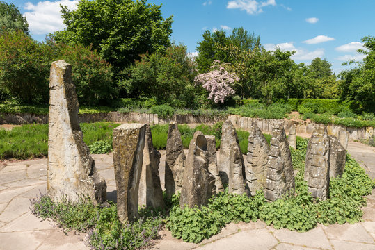 Sandsteins&auml;ulen im Wertwiesenpark in Heilbronn