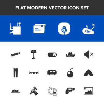 Modern, simple vector icon set with gun, speed, image, document, background, file, mute, celebration, picture, transport, handgun, work, clothes, radio, pistol, happy, microphone, road, clothing icons