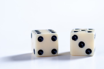 Dice on white background