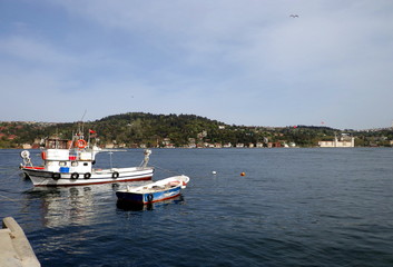 Fototapeta na wymiar Istanbul Bosphorus view, Arnavutkoy Bebek beach