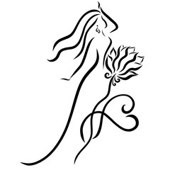 Slim Lady, Flower and Heart