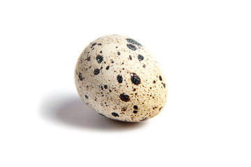 Quail spotted egg, isolated on a white background
