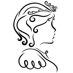 Beautiful young lady in the crown