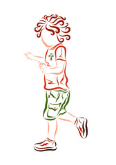 Playing and running a cuddly child