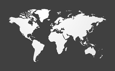 Fototapeta na wymiar simple blank vector map of the world
