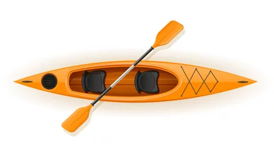 Foto op Canvas kayak from plastic for fishing and tourism vector illustration © kontur-vid