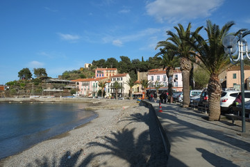 COLLIOURE, FRANCE - APRIL 2018; A street near Chateau Royal