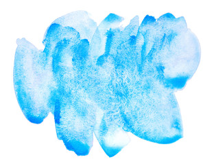 Blue watercolor cloud splash hand drawn