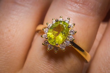 Gold ring with peridot