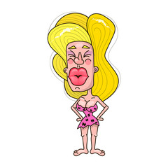 A cheerful cave girl, stone age character