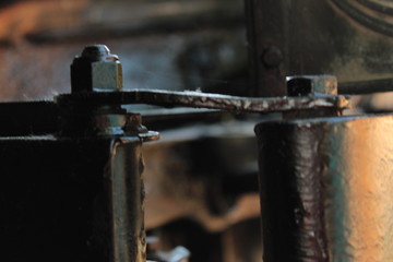 Dismantled Old Automobile Wheels Spring System Photo Shot.