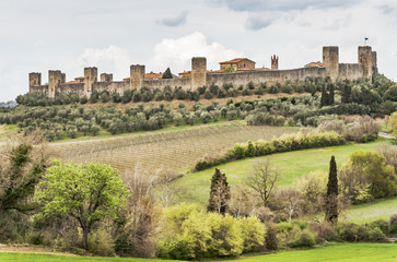Fototapeta na wymiar The fortress of Monteriggioni in Tuscany