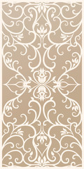 Decorative card for cutting. Palm leaf pattern. Laser cut. Ratio 1:2. Vector illustration.