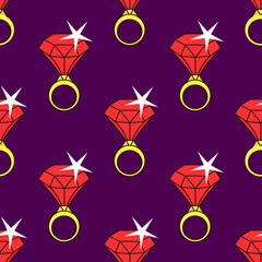 vector hand drawn seamless pattern with rings