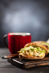 Avocado and egg sandwich