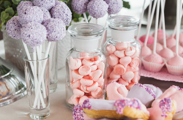 Dessert table for any holiday at wooden background