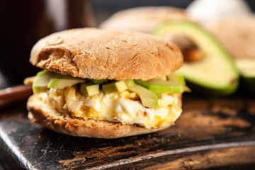 Avocado and egg sandwich